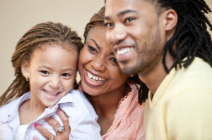 Young African American family